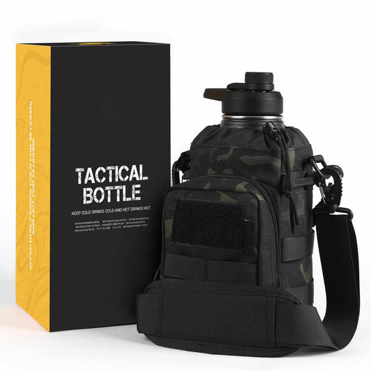 Votagoo 64Oz Half Gallon Stainless Steel Insulated Tactical Water Bottle with Metal Military Water Bottle Tactical Carrier Bag