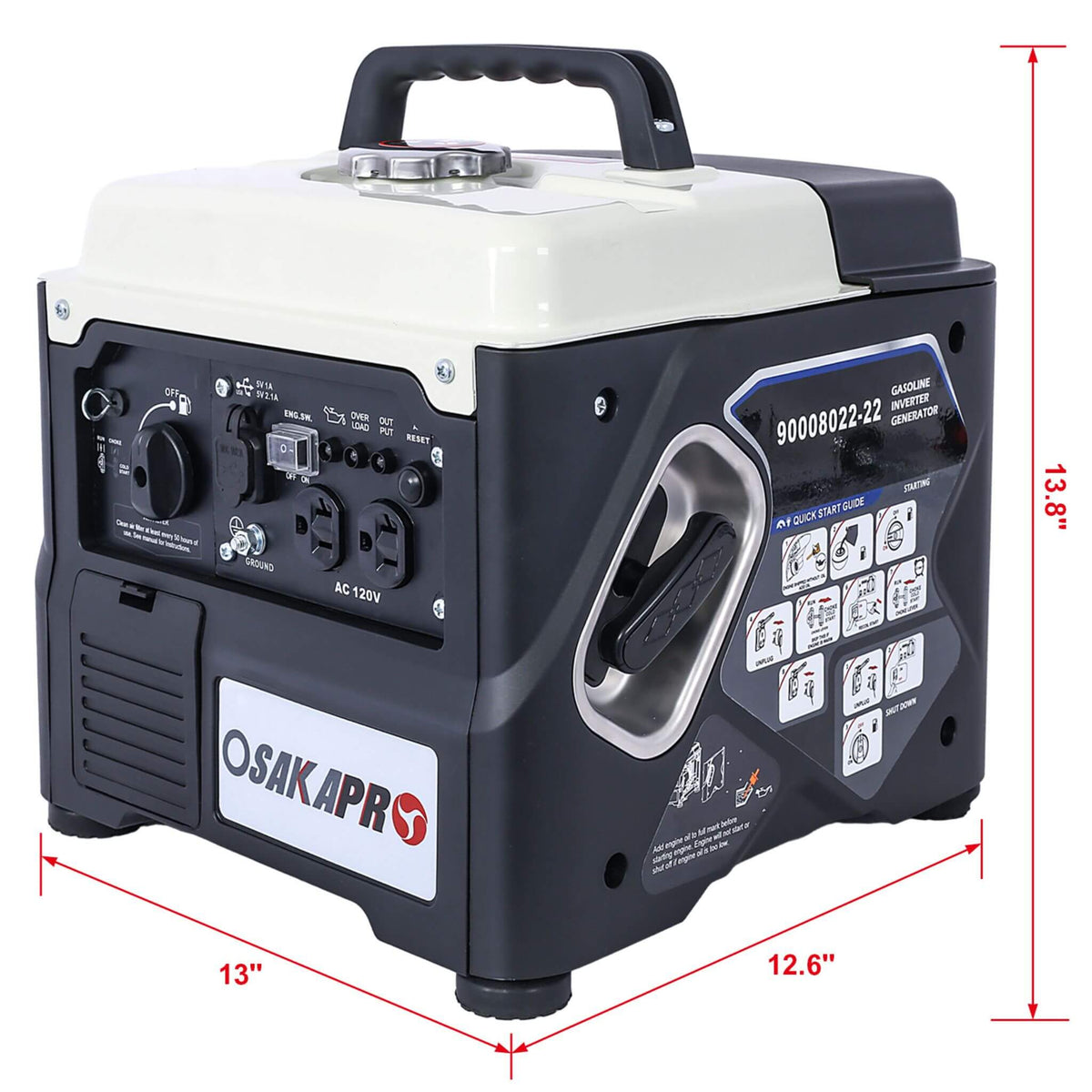 Heavy-Duty 1200W Ultra-Quiet Portable Gas Engine Inverter Generator (SAK54675)