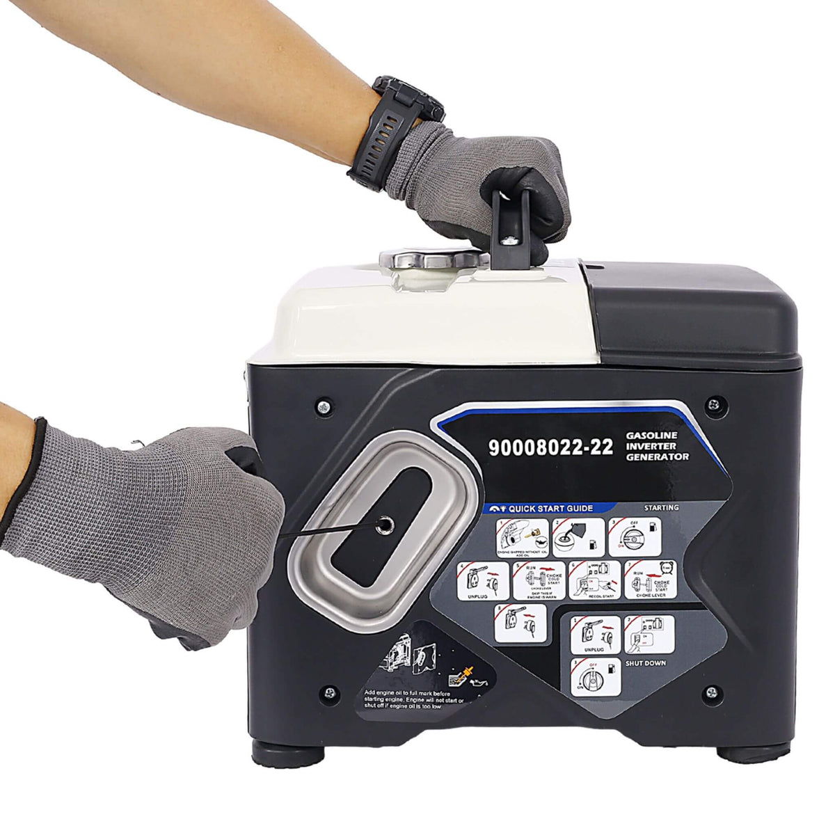 Heavy-Duty 1200W Ultra-Quiet Portable Gas Engine Inverter Generator (SAK54675)